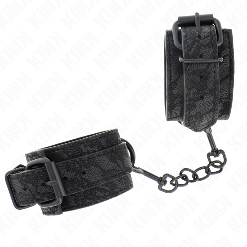 KINK - DARK LACE COVERED WRIST CUFFS ADJUSTABLE BLACK 19-26 CM - Amore24
