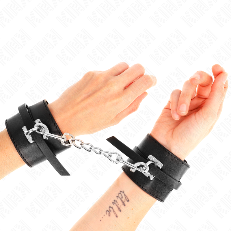 KINK - DELUXE LOCKING WRIST RESTRAINTS BLACK ADJUSTABLE 14.5-21 CM X 6 CM - Amore24