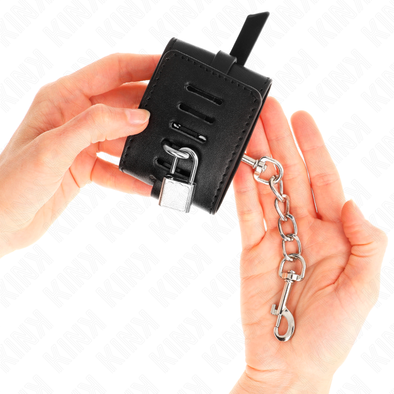 KINK - DELUXE LOCKING WRIST RESTRAINTS BLACK ADJUSTABLE 14.5-21 CM X 6 CM - Amore24