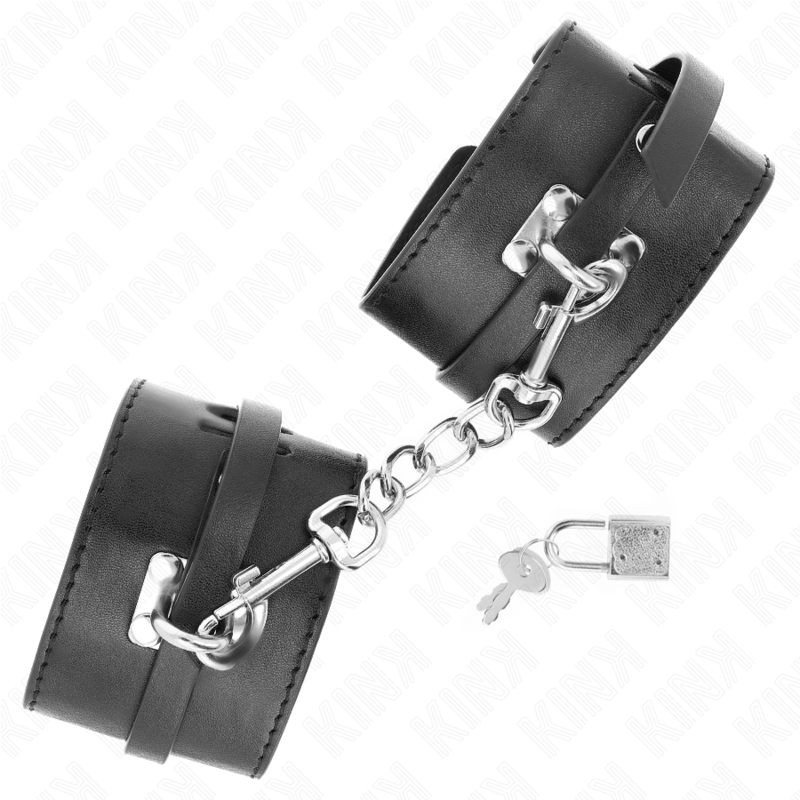 KINK - DELUXE LOCKING WRIST RESTRAINTS BLACK ADJUSTABLE 14.5-21 CM X 6 CM - Amore24