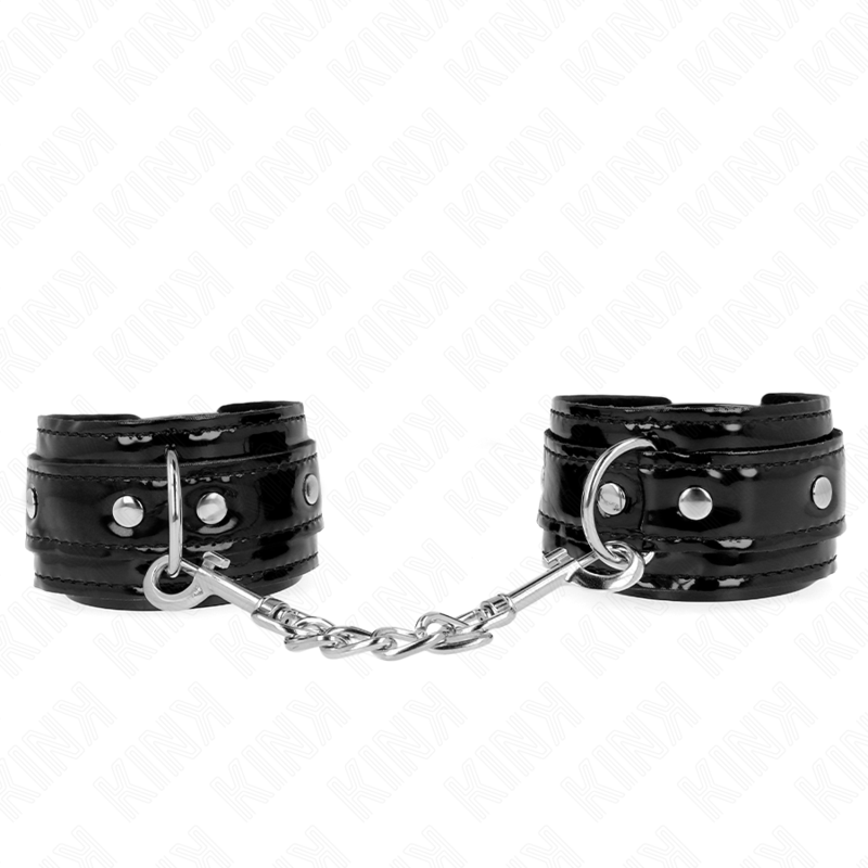 KINK - SHINY NEOPRENE WRIST CUFFS ADJUSTABLE 17-24 CM X 4.5 CM - Amore24