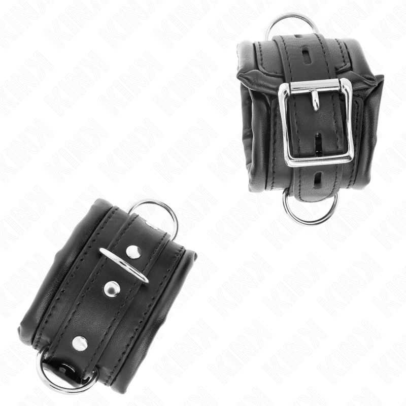 KINK - HEAVY WRIST RESTRAINTS WITH BLACK FUR LINED ADJUSTABLE 20-30 CM X 6 CM - Amore24