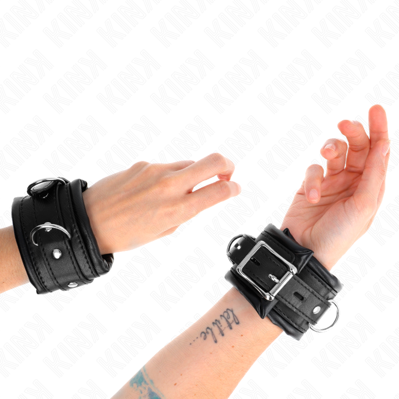 KINK - HEAVY WRIST RESTRAINTS WITH BLACK FUR LINED ADJUSTABLE 20-30 CM X 6 CM - Amore24