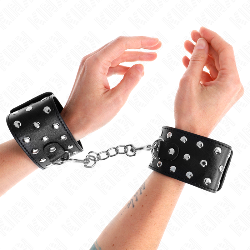 KINK - PUNK WRIST RESTRAINTS ADJUSTABLE 19-24 CM X 5.5 CM - Amore24