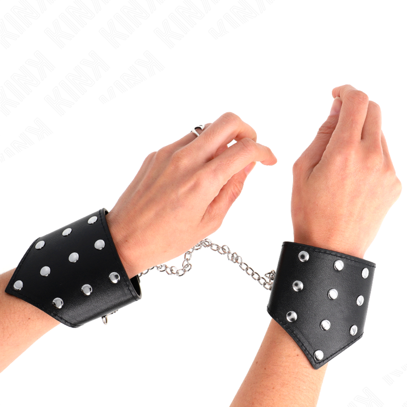 KINK - BLACK POINT STYLE WRISTBANDS WITH CHAIN ADJUSTABLE 17-23 CM X 8.5 CM - Amore24
