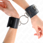 KINK - FIXED WRIST RESTRAINTS WITH RING AND PADLOCK CLOSURE BLACK ADJUSTABLE 16-23 CM X 5.5 CM - Amore24