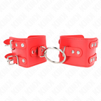 KINK - FIXED WRIST RESTRAINTS WITH RING AND STUDS ADJUSTABLE RED 17-22 CM X 6.5 CM - Amore24