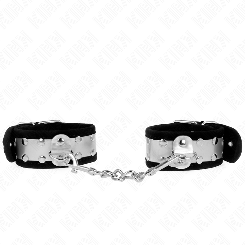 KINK - THIN WRIST RESTRAINTS BLACK / SILVER 30 X 4 CM - Amore24