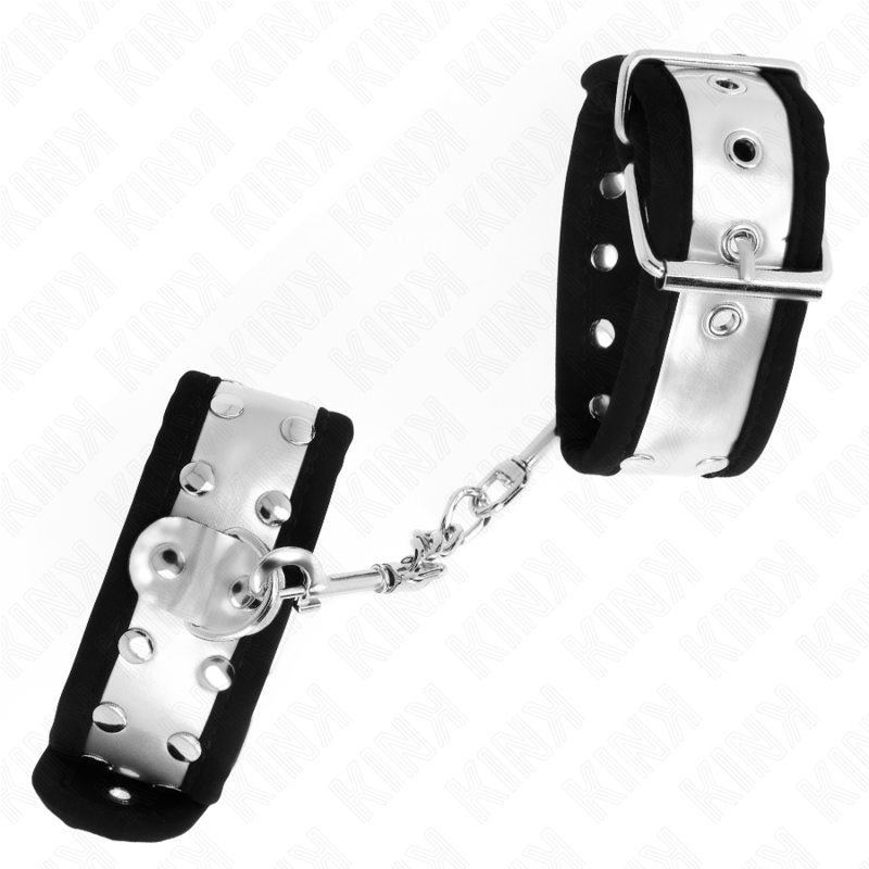 KINK - THIN WRIST RESTRAINTS BLACK / SILVER 30 X 4 CM - Amore24