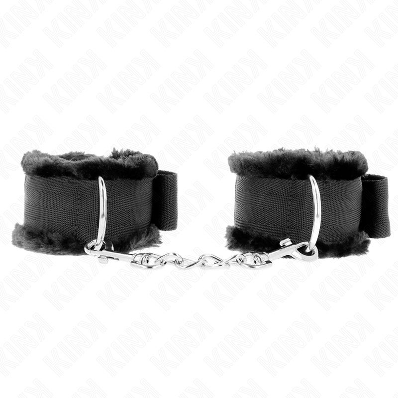 KINK - FURRY LINED WRIST RESTRAINTS BLACK ADJUSTABLE 17-31 CM X 7 CM - Amore24