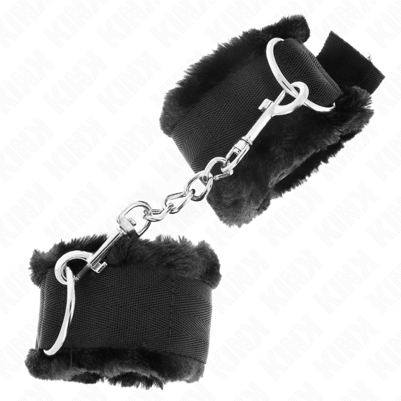 KINK - FURRY LINED WRIST RESTRAINTS BLACK ADJUSTABLE 17-31 CM X 7 CM - Amore24