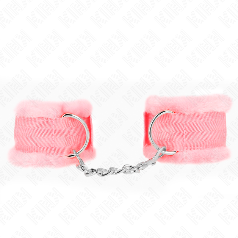 KINK - FURRY LINED WRIST RESTRAINTS PINK ADJUSTABLE 17-31 CM X 7 CM - Amore24