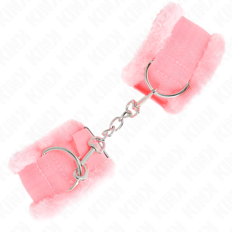 KINK - FURRY LINED WRIST RESTRAINTS PINK ADJUSTABLE 17-31 CM X 7 CM - Amore24