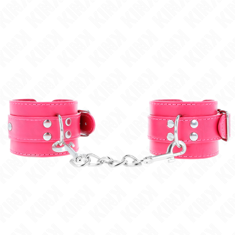 KINK - WRIST RESTRAINTS RASPBERRY ROSE WITH RASPBERRY ROSE LINING ADJUSTABLE 20-28 CM X 5.5 CM - Amore24