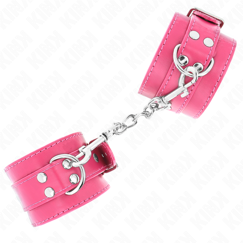 KINK - WRIST RESTRAINTS RASPBERRY ROSE WITH RASPBERRY ROSE LINING ADJUSTABLE 20-28 CM X 5.5 CM - Amore24