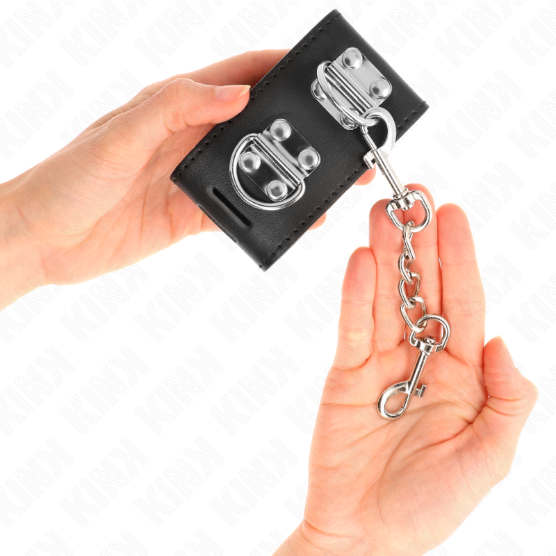 KINK - MULTIPOSITION WRIST RESTRAINTS WITH PADLOCK CLOSURE BLACK ADJUSTABLE 16-23 CM X 5.5 CM - Amore24