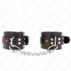 KINK - BLACK WRIST RESTRAINTS WITH RED HEART INLAY ADJUSTABLE 21-28 CM X 5.5 CM - Amore24