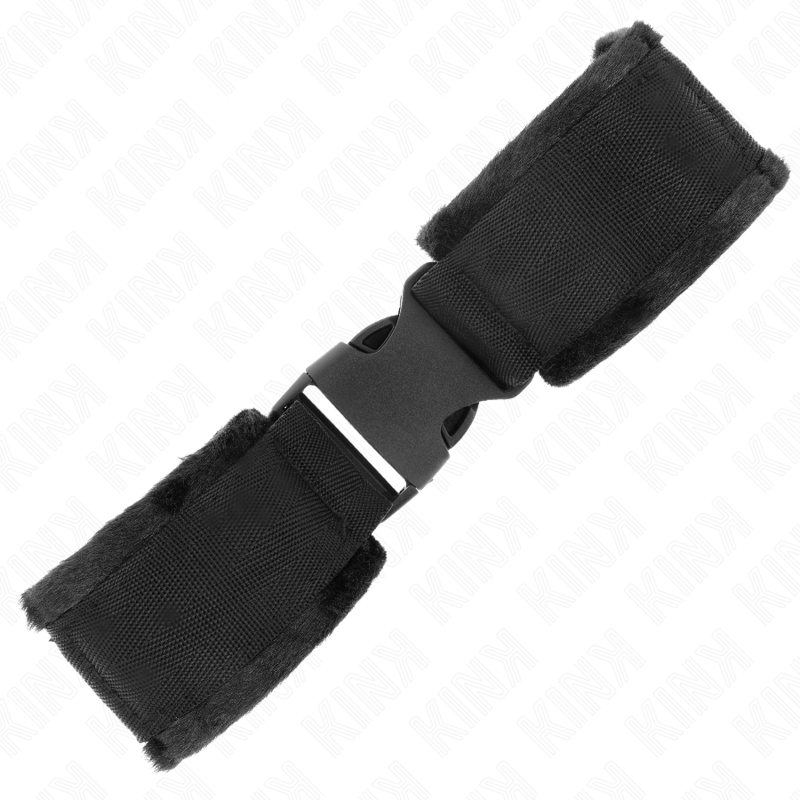 KINK - NYLON BIND HOOK&LOOP WRIST RESTRAINTS RED-BLACK MODEL 1 AJDUSTABLE 25-35 CM X 6 CM - Amore24