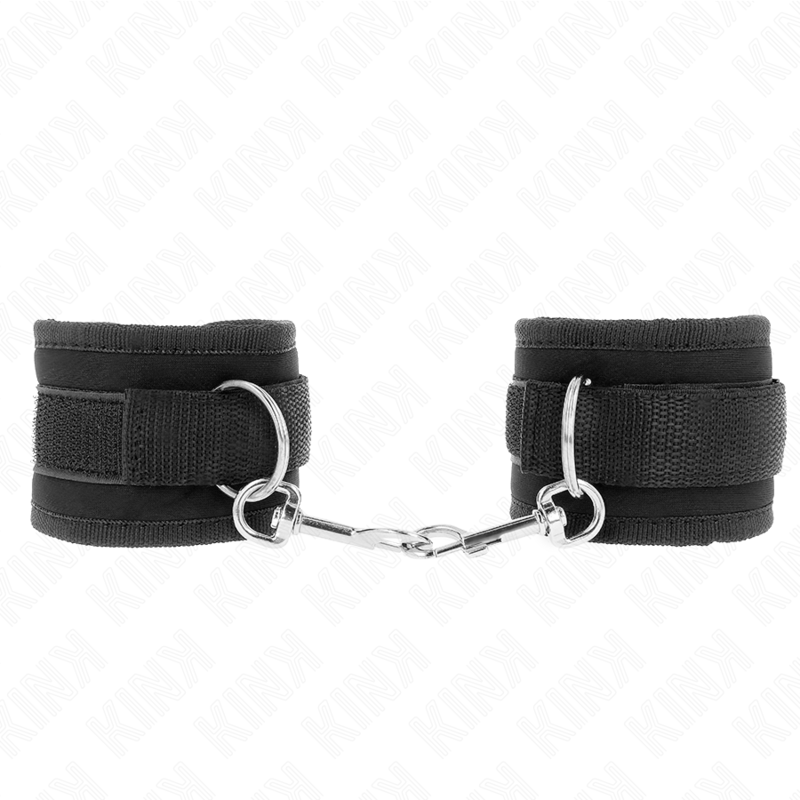 KINK - NYLON BIND HOOK&LOOP WRIST RESTRAINTS BLACK MODEL 2 ADJUSTABLE 18-35 CM X 6 CM - Amore24