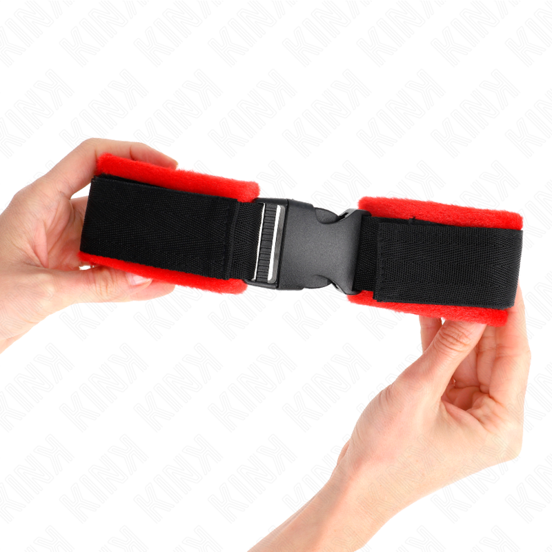 KINK - NYLON BIND HOOK&LOOP WRIST RESTRAINTS BLACK MODEL 1 AJDUSTABLE 25-35 CM X 6 CM - Amore24