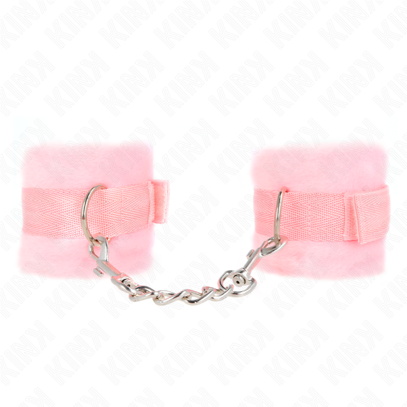 KINK - BEGINNER FUR HAND CUFFS PINK 30 X 7 CM - Amore24