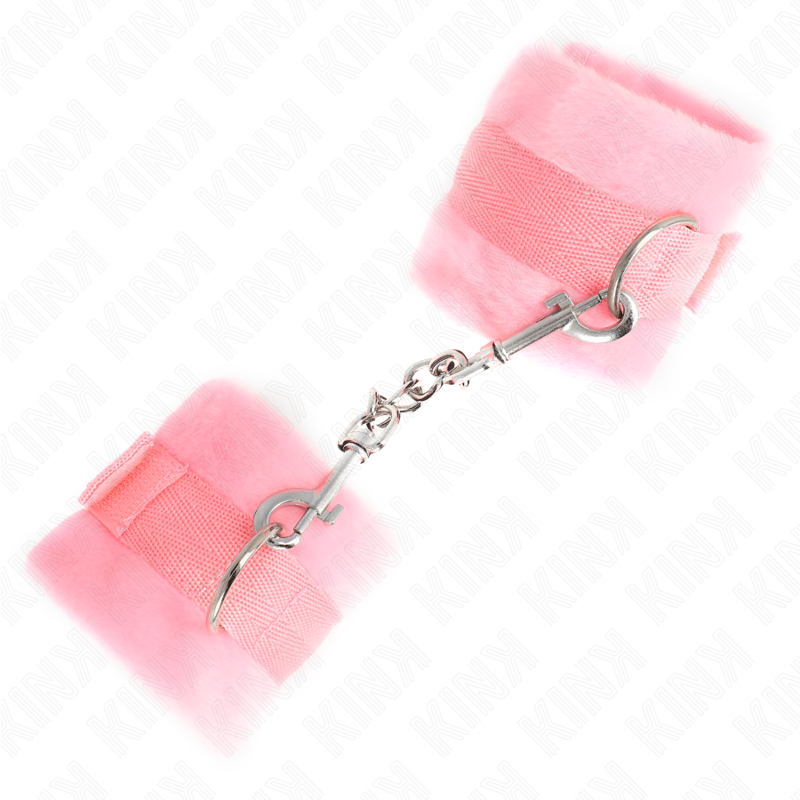 KINK - BEGINNER FUR HAND CUFFS PINK 30 X 7 CM - Amore24