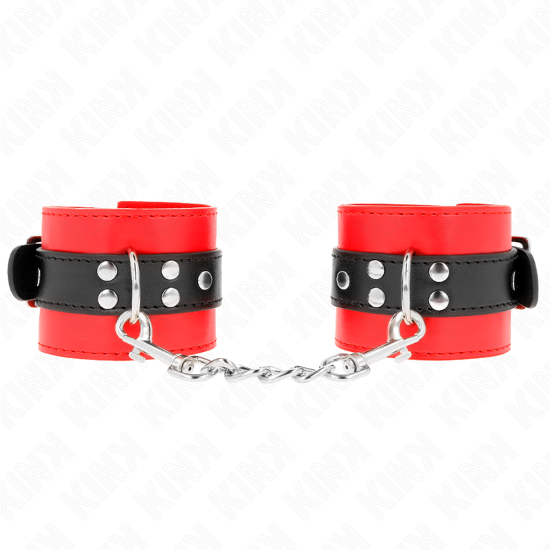 KINK - WRIST RESTRAINTS RED WITH BLACK BELT ADJUSTABLE 17-28 CM X 6 CM - Amore24
