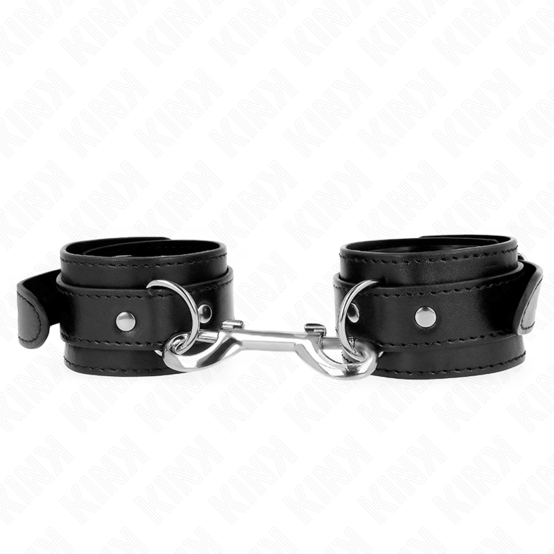 KINK - WRIST RESTRAINTS-SINGLE RIVET ROW BLACK ADJUSTABLE 17-28 CM X 5 CM - Amore24