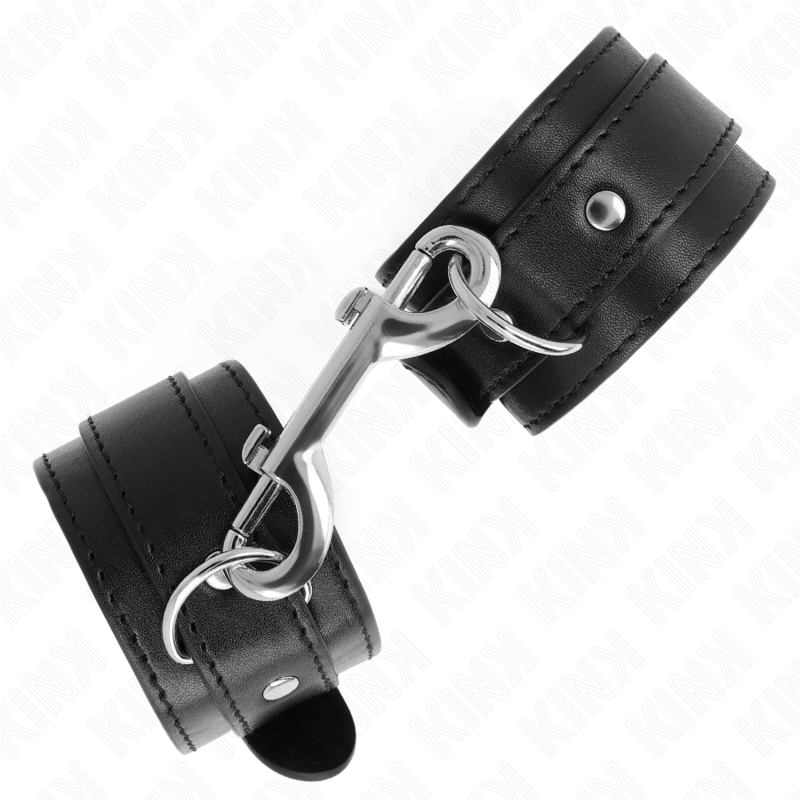 KINK - WRIST RESTRAINTS-SINGLE RIVET ROW BLACK ADJUSTABLE 17-28 CM X 5 CM - Amore24