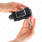 KINK - WRIST RESTRAINTS-SINGLE RIVET ROW AND BIG BUCKLE BLACK ADJUSTABLE 17-28 CM X 5 CM - Amore24