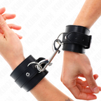 KINK - WRIST RESTRAINTS-SINGLE RIVET ROW AND BIG BUCKLE BLACK ADJUSTABLE 17-28 CM X 5 CM - Amore24