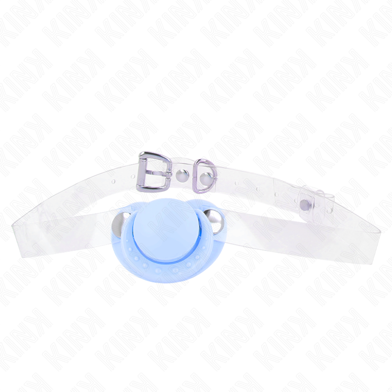 KINK - LIGHT BLUE PACIFIER SHAPED GAG 5.5 x 4 CM ADJUSTABLE 43-60 CM - Amore24