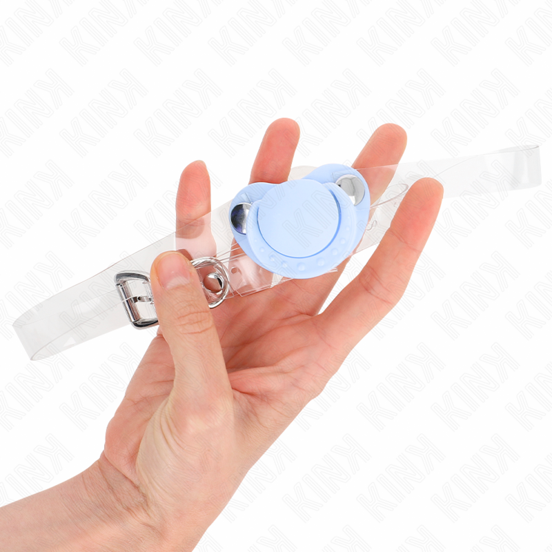 KINK - LIGHT BLUE PACIFIER SHAPED GAG 5.5 x 4 CM ADJUSTABLE 43-60 CM - Amore24