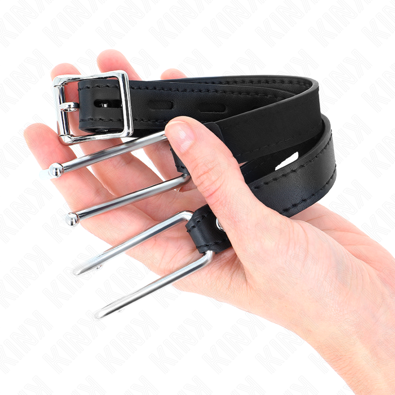 KINK - METAL HOOK GAG 11.5 CM WITH LEATHERETTE STRAP ADJUSTABLE 39-58 CM X 2 CM - Amore24