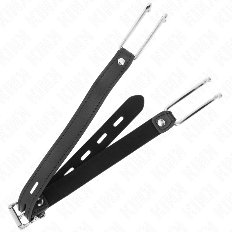 KINK - METAL HOOK GAG 11.5 CM WITH LEATHERETTE STRAP ADJUSTABLE 39-58 CM X 2 CM - Amore24