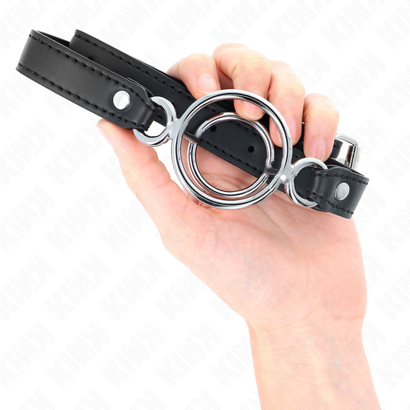 KINK - GAG WITH MULTIPLE O-RINGS 5 CM BLACK 63 X 2.5 CM - Amore24