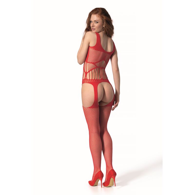PASSION - BS 106 BODYSTOCKING RED ONE SIZE - Amore24