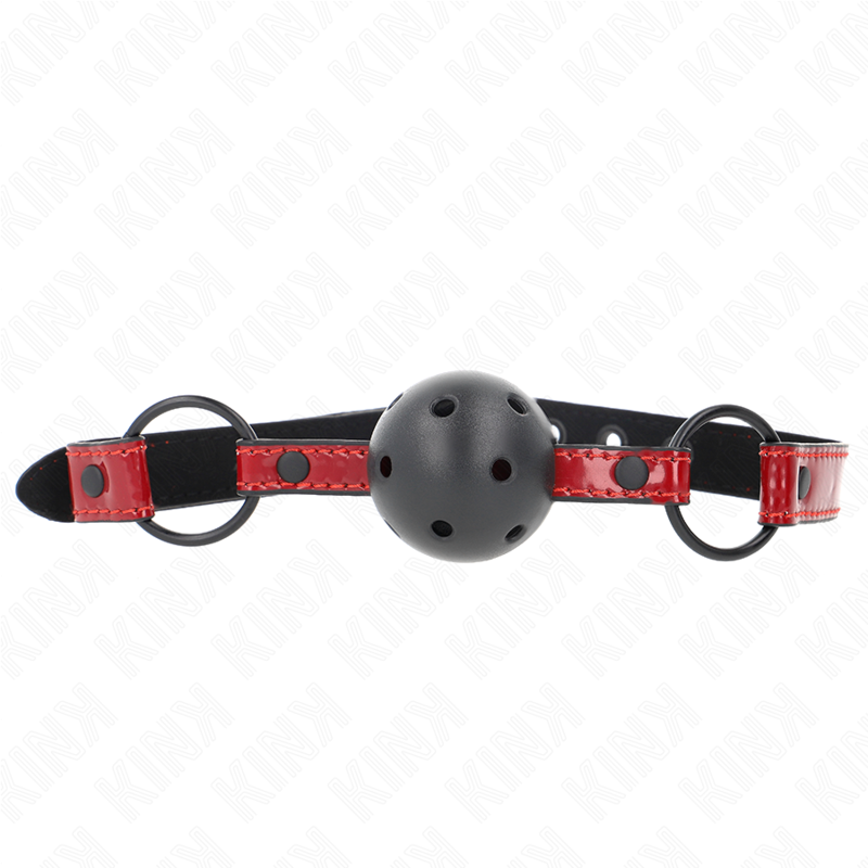 KINK - SHINY LEATHERETTE BALL 4.5 CM GAG 63.5 X 2 CM ADJUSTABLE 41 X 59 CM - Amore24