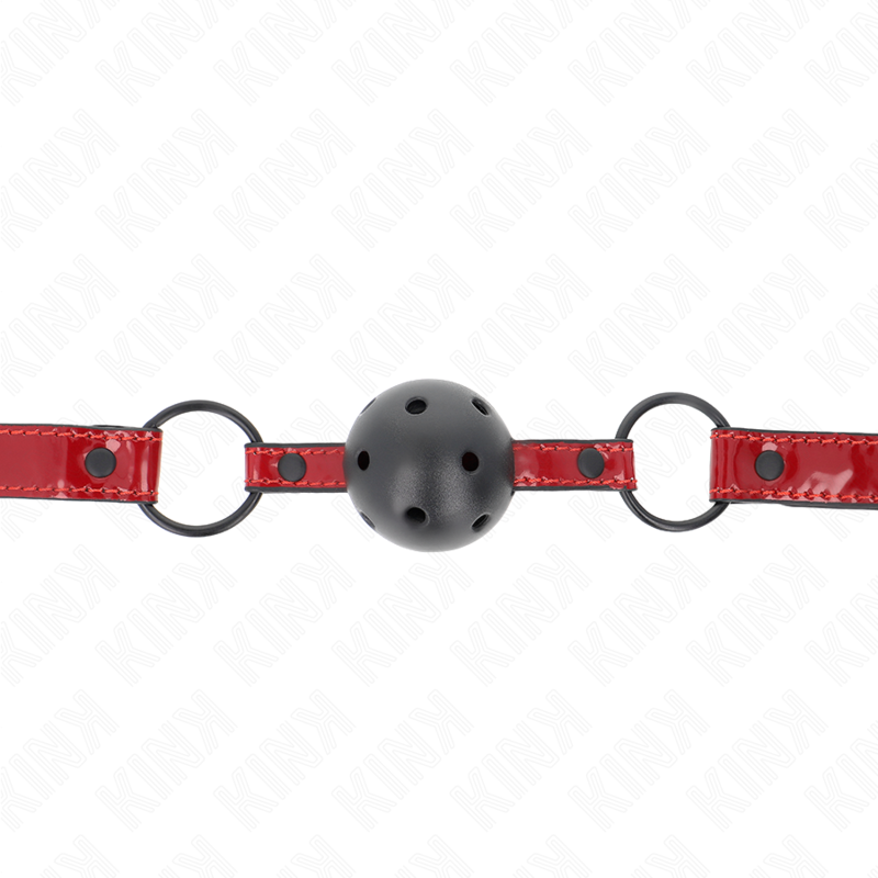 KINK - SHINY LEATHERETTE BALL 4.5 CM GAG 63.5 X 2 CM ADJUSTABLE 41 X 59 CM - Amore24