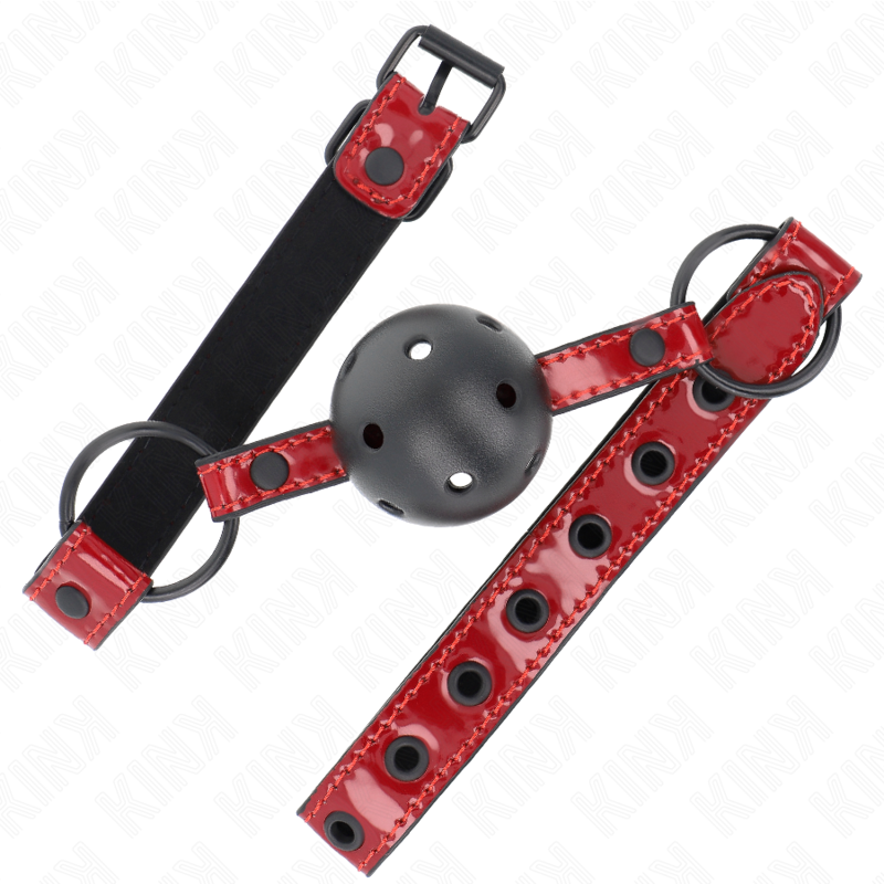 KINK - SHINY LEATHERETTE BALL 4.5 CM GAG 63.5 X 2 CM ADJUSTABLE 41 X 59 CM - Amore24