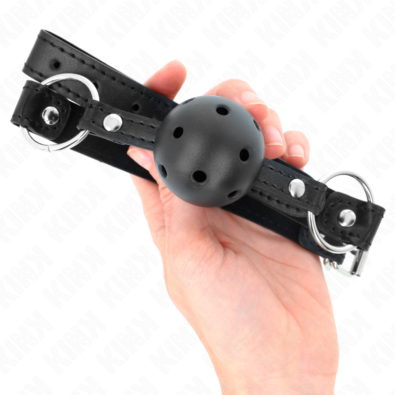 KINK - HOLLOW HARD BLACK BALL 4.5 CM GAG MODEL 1 63.5 X 2 CM - Amore24