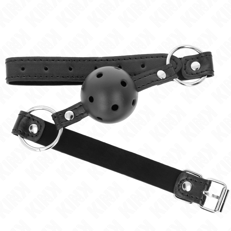 KINK - HOLLOW HARD BLACK BALL 4.5 CM GAG MODEL 1 63.5 X 2 CM - Amore24