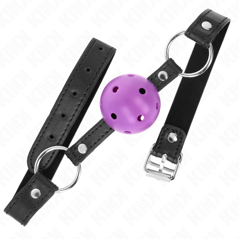 KINK - HOLLOW HARD PURPLE BALL 4.5 CM GAG 63.5 X 2 CM - Amore24