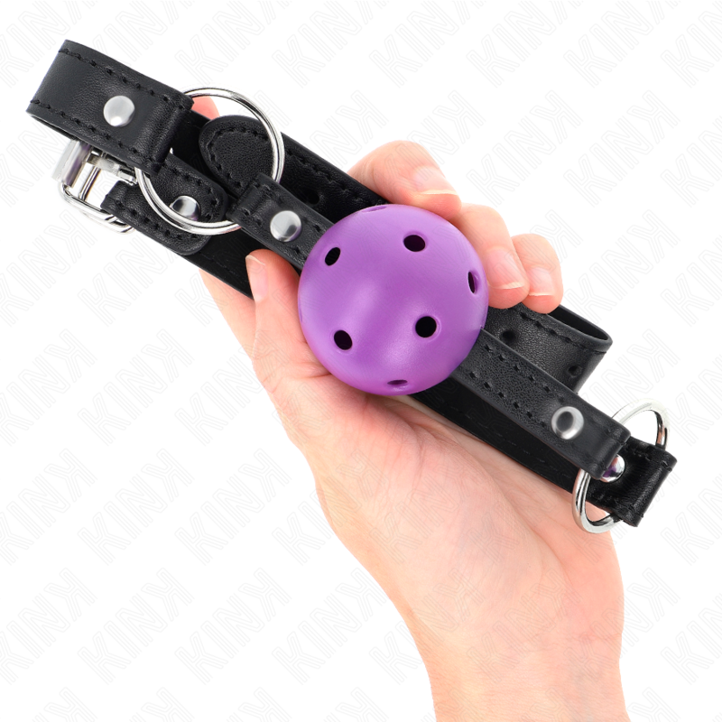KINK - HOLLOW HARD PURPLE BALL 4.5 CM GAG 63.5 X 2 CM - Amore24