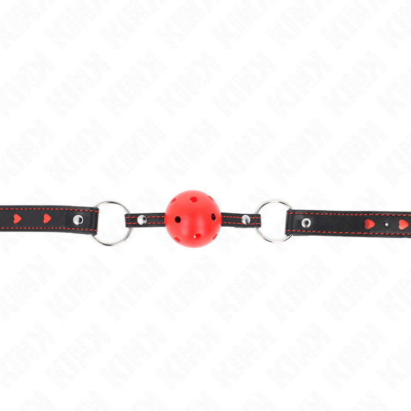 KINK - HOLLOW HARD RED BALL GAG MODEL 2 65 x 2.5 CM - Amore24