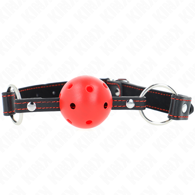 KINK - HOLLOW HARD RED BALL GAG MODEL 2 65 x 2.5 CM - Amore24