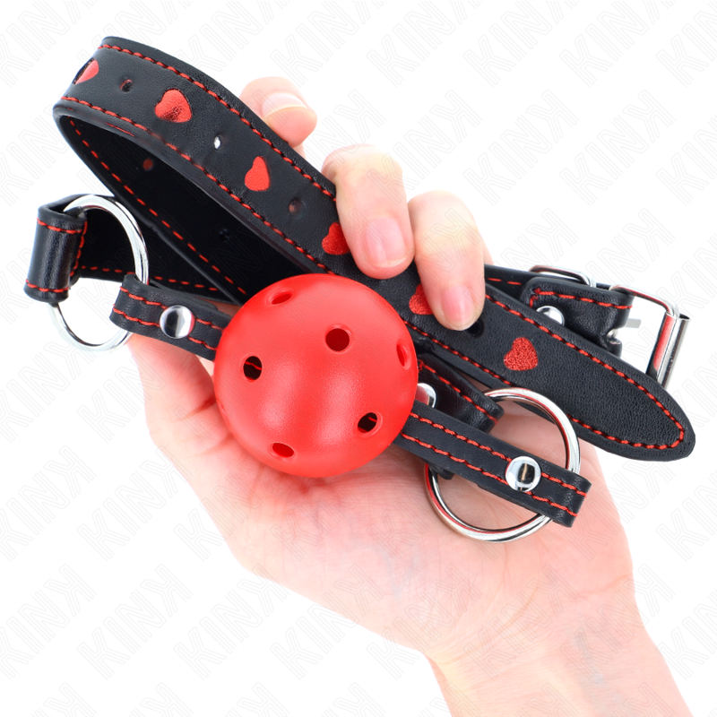 KINK - HOLLOW HARD RED BALL GAG MODEL 2 65 x 2.5 CM - Amore24
