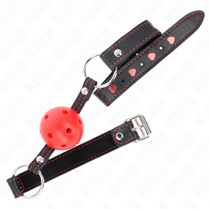KINK - HOLLOW HARD RED BALL GAG MODEL 2 65 x 2.5 CM - Amore24