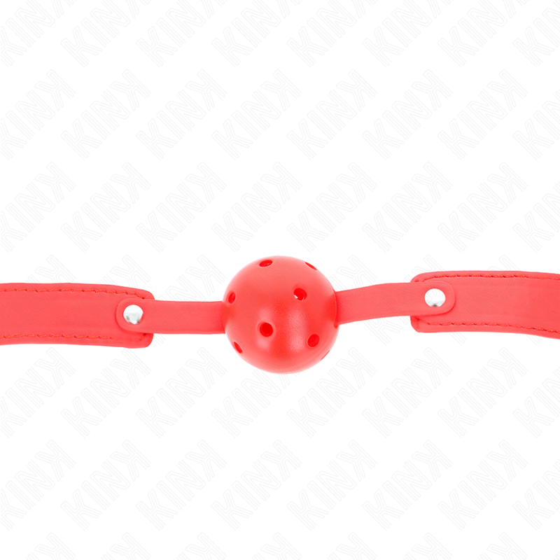 KINK - RED BREATHABLE BALL 4.5 CM GAG 65 x 2.5 CM - Amore24