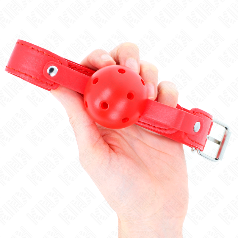 KINK - RED BREATHABLE BALL 4.5 CM GAG 65 x 2.5 CM - Amore24